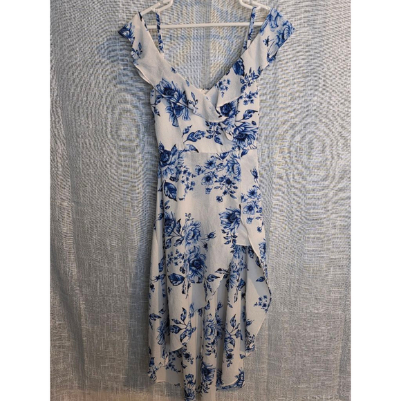Women's By & by‎ Floral Dress Romper Size S (3) White Blue - Picture 1 of 7